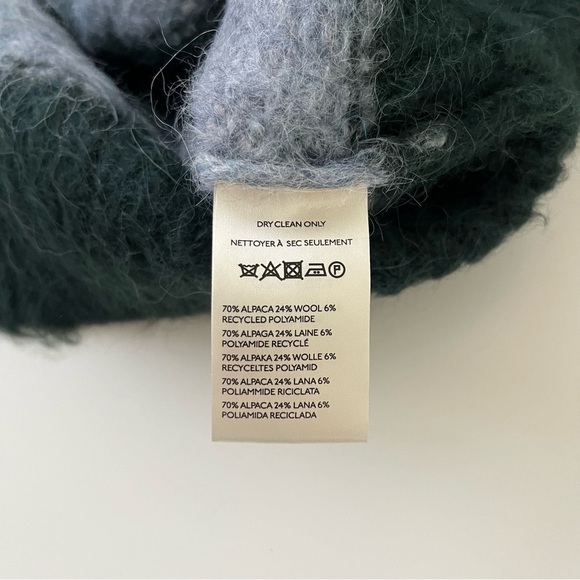 FREE PEOPLE Alpaca Wool Paris Sweater / Forest Cloud Combo Size M - Picture 9 of 12